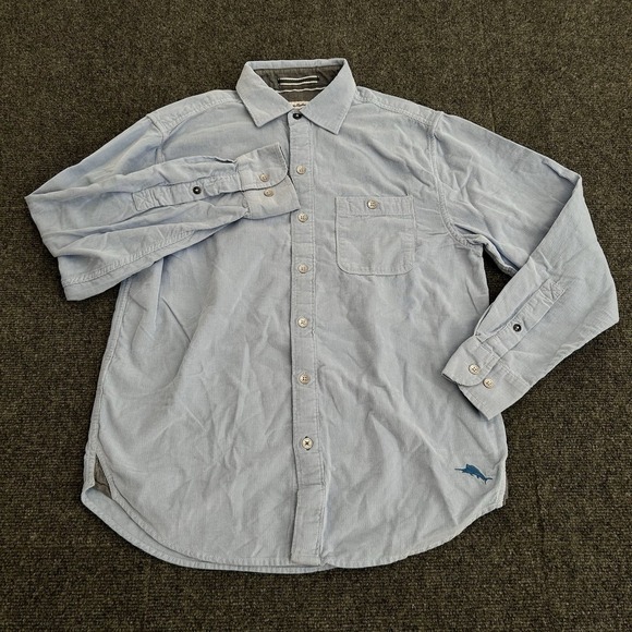 Tommy Bahama Other - Tommy Bahama Coastline Cord Size Small Mens Blue Corduroy Embroidered Logo Shirt